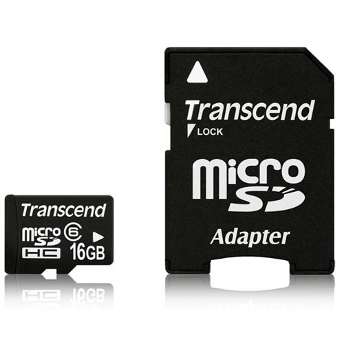 Карта MicroSDHC Transcend 16GB Class 10 + Переходник