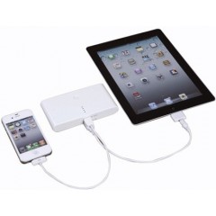 Универсальный Банк заряда PowerBank ALP-300: 30'000mAh (2*out 5V/1A, 5V/2.1A)  White, Black Acrylic
